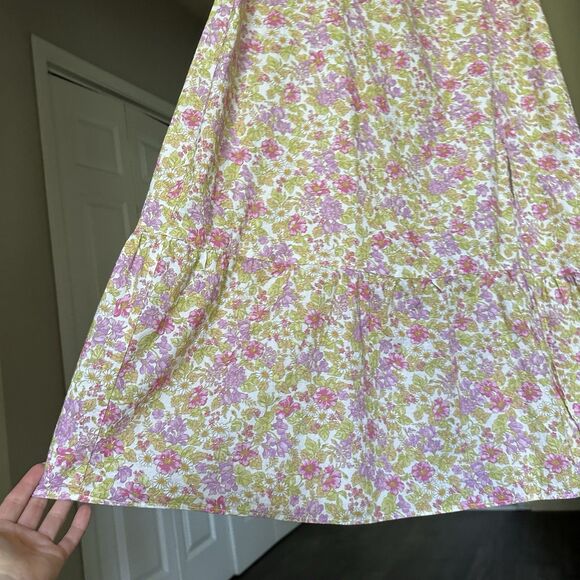 Show Me Your Mumu Floral Brenda Midi Dress XXL Cap Flounce Sleeve Flowy Pink - Picture 4 of 10